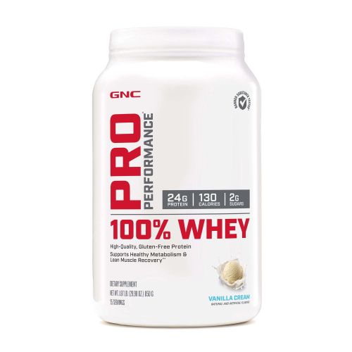 GNC Pro Performance 100% Whey Protein Powder - Vanilla Cream, 25 Servings, Supports Healthy Metabolism and Lean Muscle Recovery GNC Pro Performance 100% Whey Protein Powder - Vanilla Cream, 25 Servings, Supports Healthy Metabolism and Lean Muscle Recovery